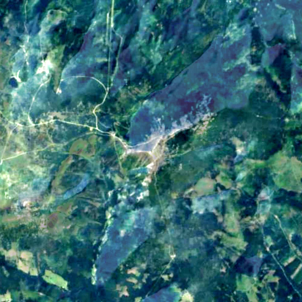Tadeusz Hołdys High-Mountain Meteorological Observatory on Śnieżka seen from above (Sentinel-2)