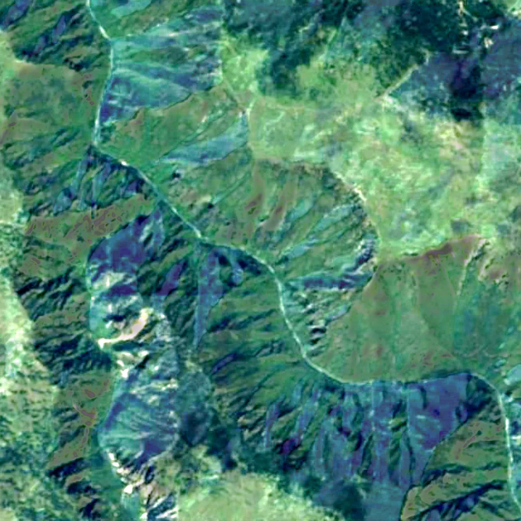 Tara River Canyon van boven gezien (Sentinel-2)