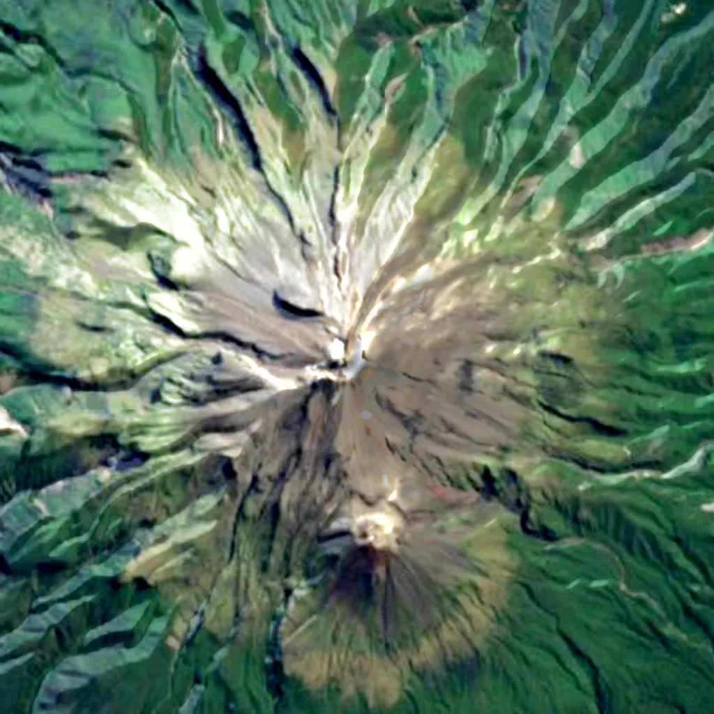 Mount Taranaki van boven gezien (Sentinel-2)