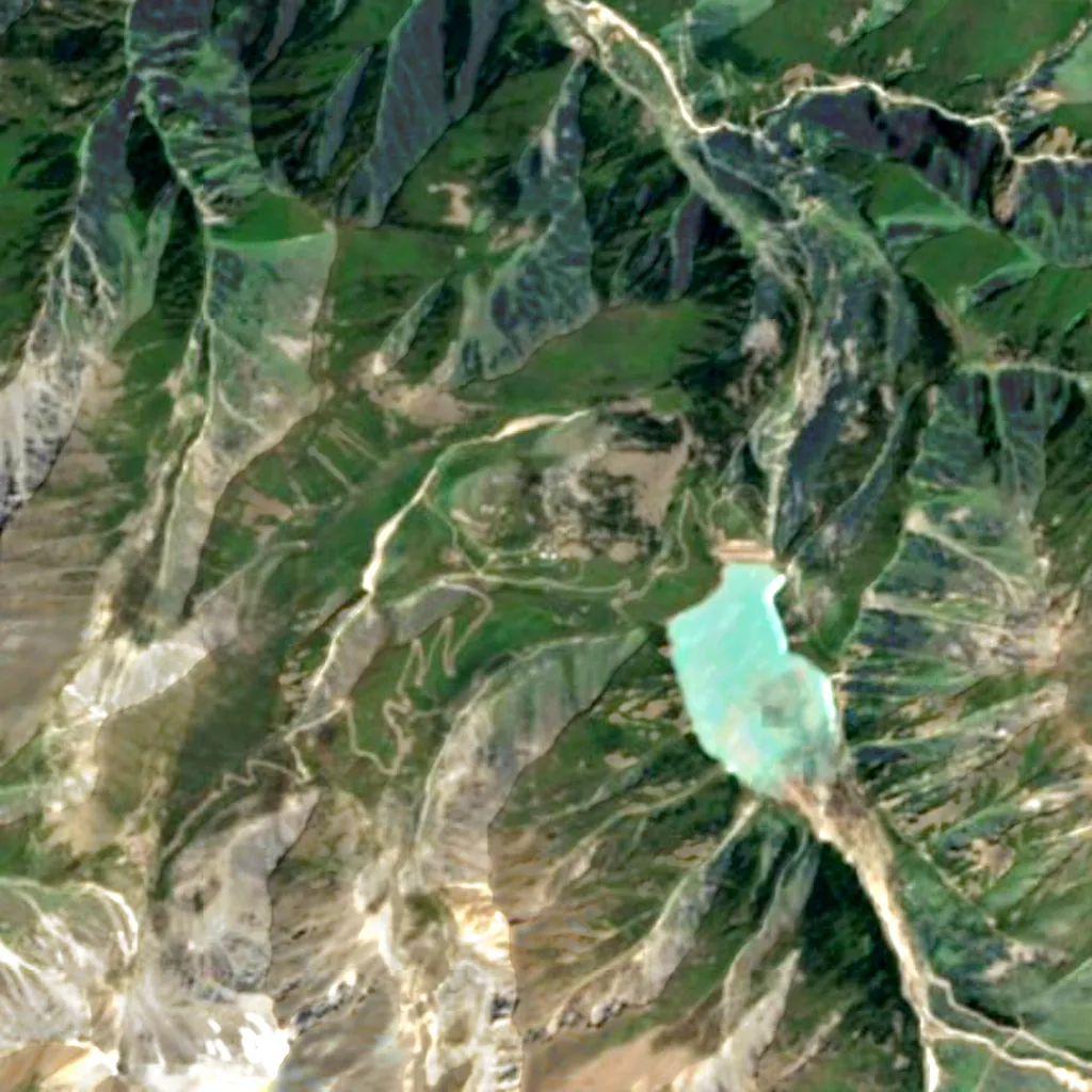 Tian Shan Astronomical Observatory vu d'en haut (Sentinel-2)