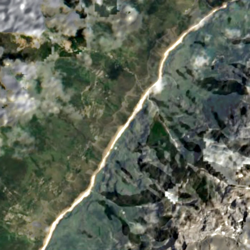Garganta del Salto del Tigre visto desde arriba (Sentinel-2)