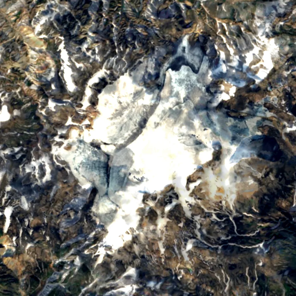 Torfajökull van boven gezien (Sentinel-2)
