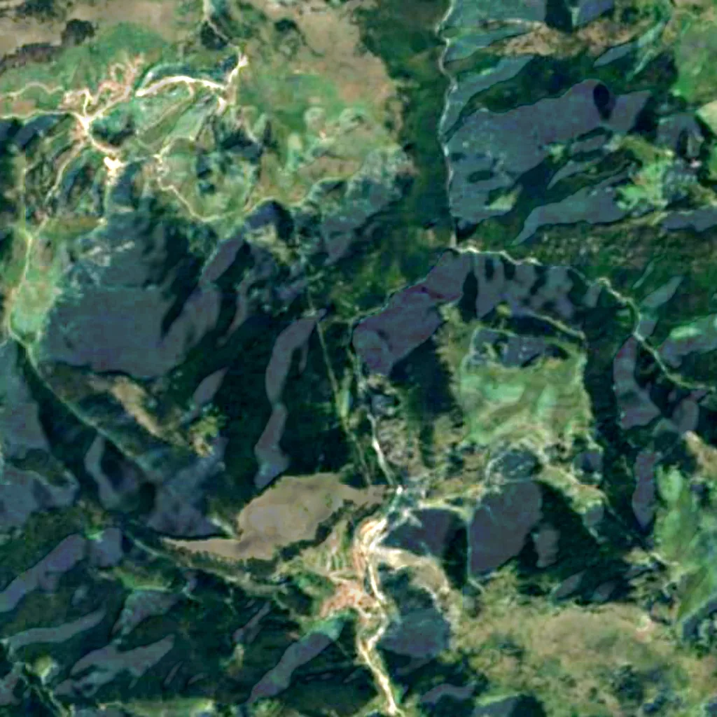 Trigrad Gorge visto desde arriba (Sentinel-2)