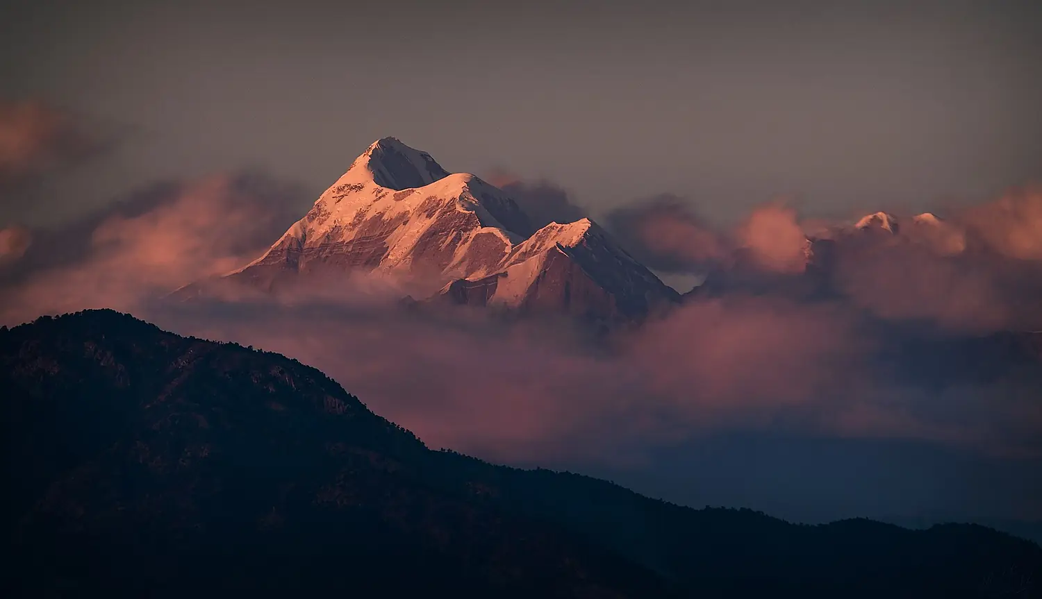 Time lapse shot of Trishul peak