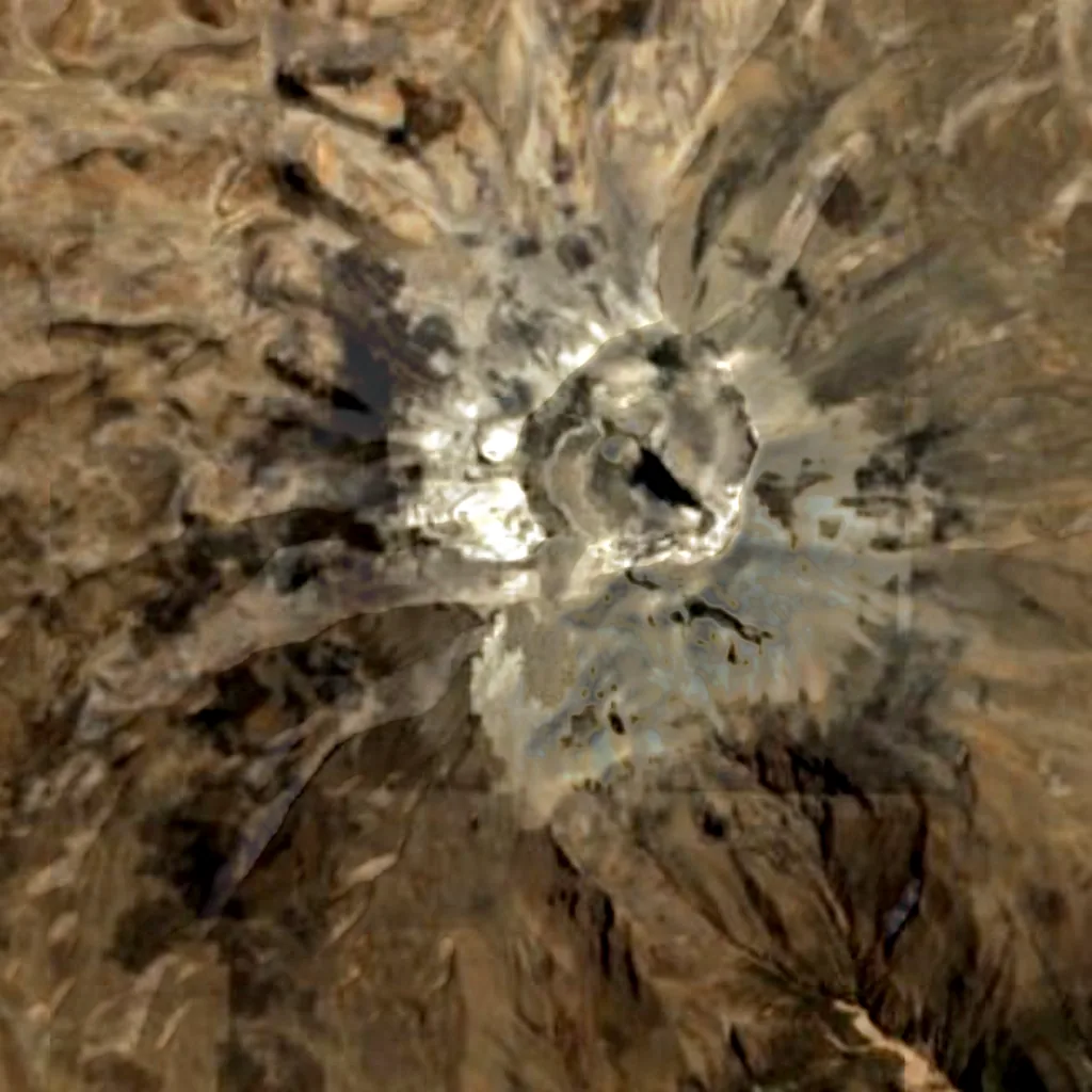 Ubinas visto dall'alto (Sentinel-2)