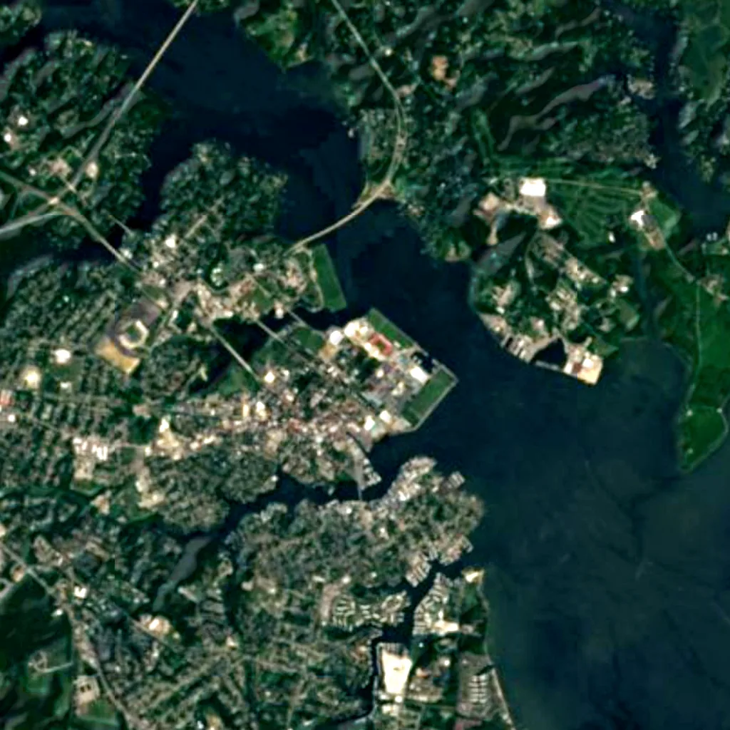 United States Naval Academy von oben gesehen (Sentinel-2)