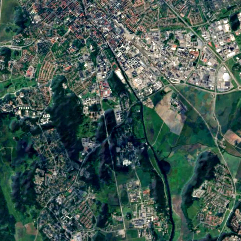 Osservatorio astronomico di Uppsala visto dall'alto (Sentinel-2)