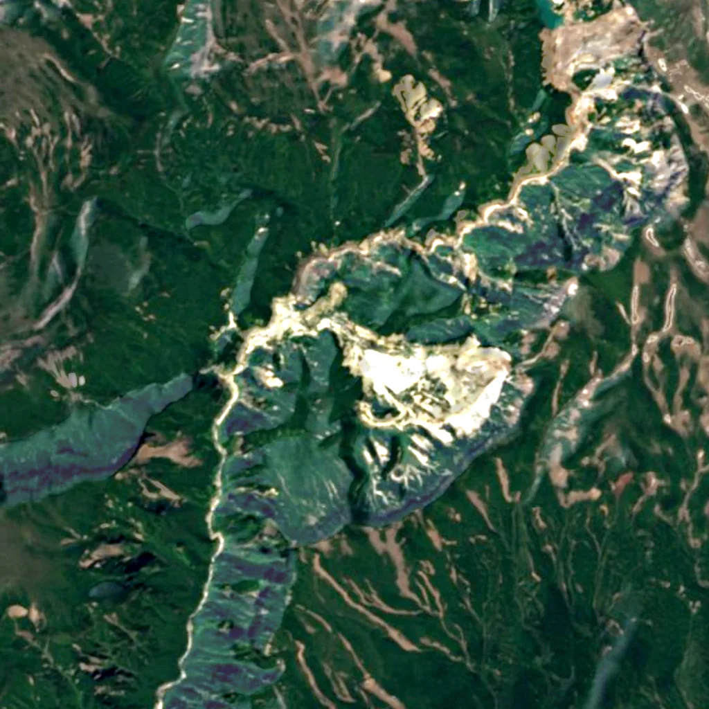 Valley of Geysers seen from above (Sentinel-2)