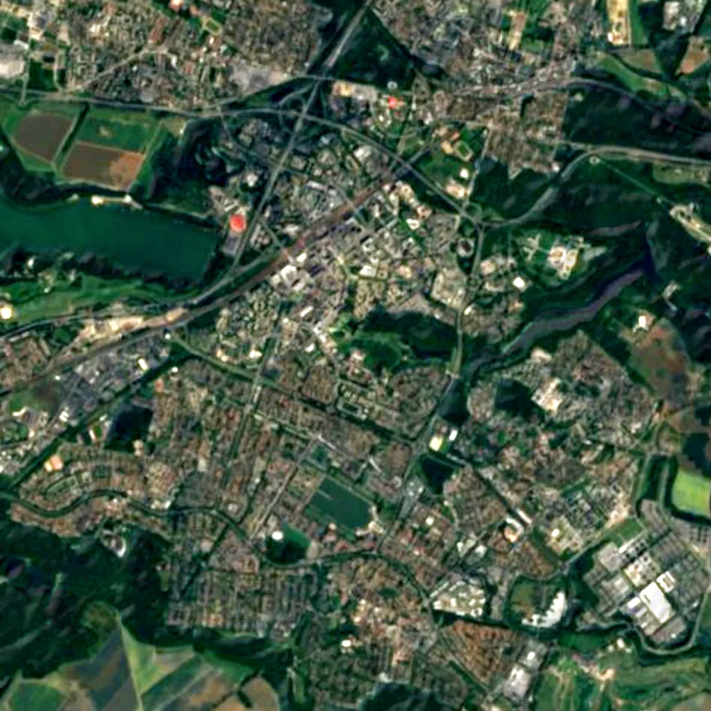 Versailles Saint-Quentin-en-Yvelines Observatorium von oben gesehen (Sentinel-2)