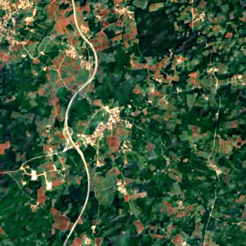 Osservatorio di Visignano visto dall'alto (Sentinel-2)