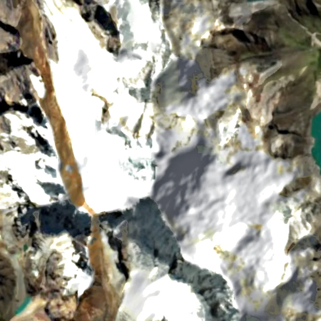 Yerupajá seen from above (Sentinel-2)