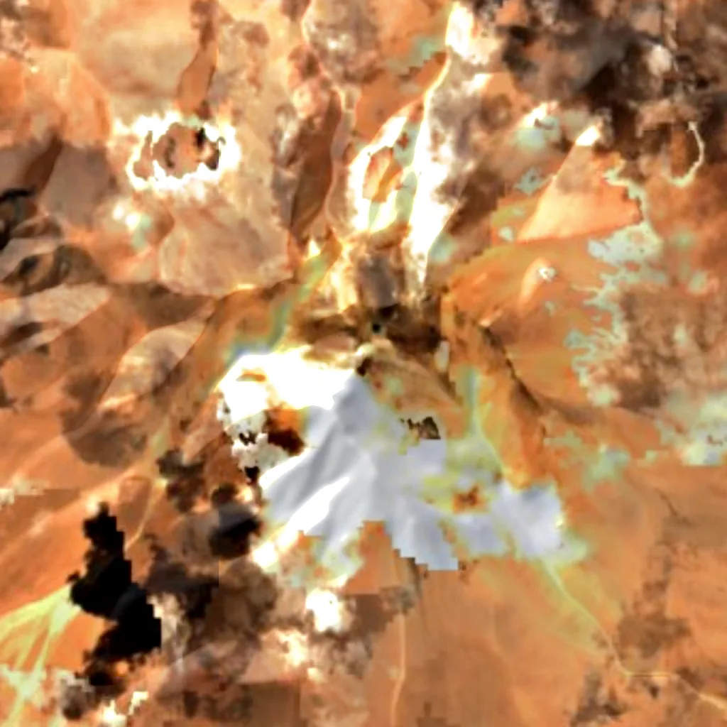 Cerro Zapaleri visto dall'alto (Sentinel-2)