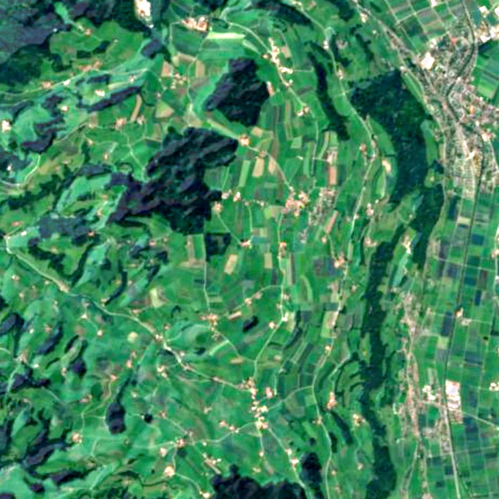Osservatorio Zimmerwald visto dall'alto (Sentinel-2)