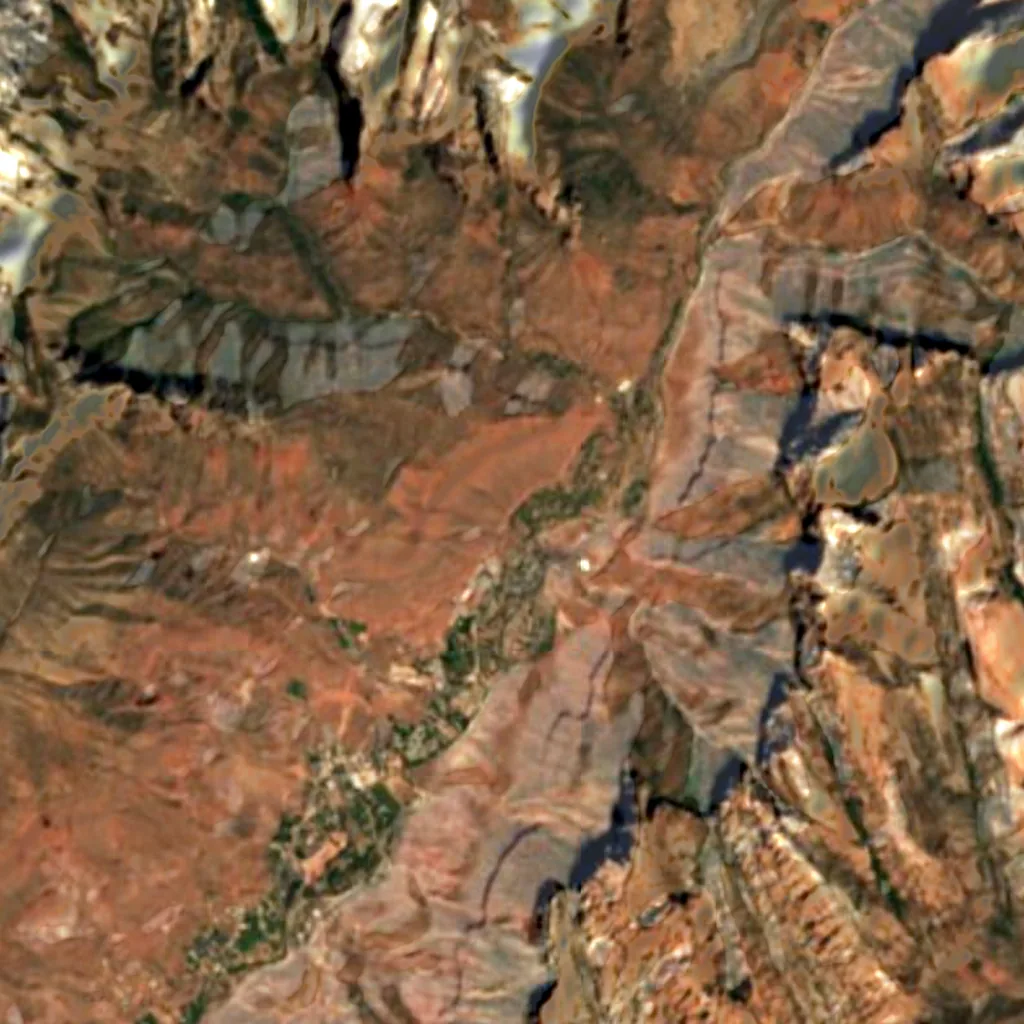 Zion National Park van boven gezien (Sentinel-2)